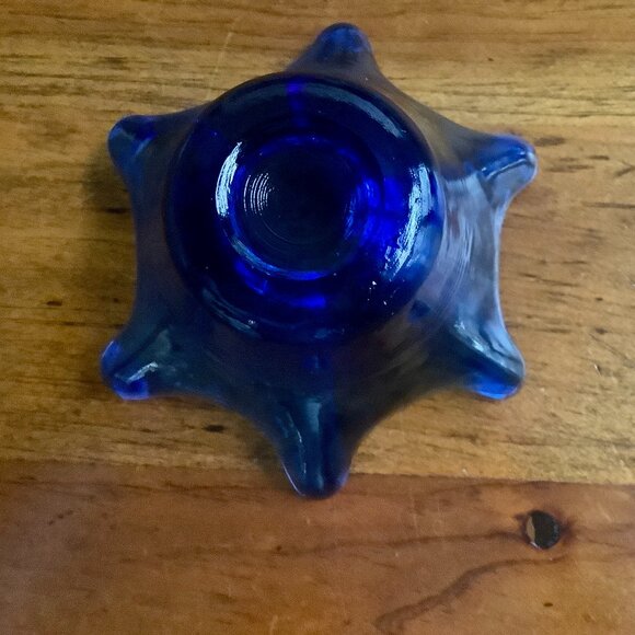 Set of Candleholders Cobalt Blue Glass Small - Picture 8 of 10
